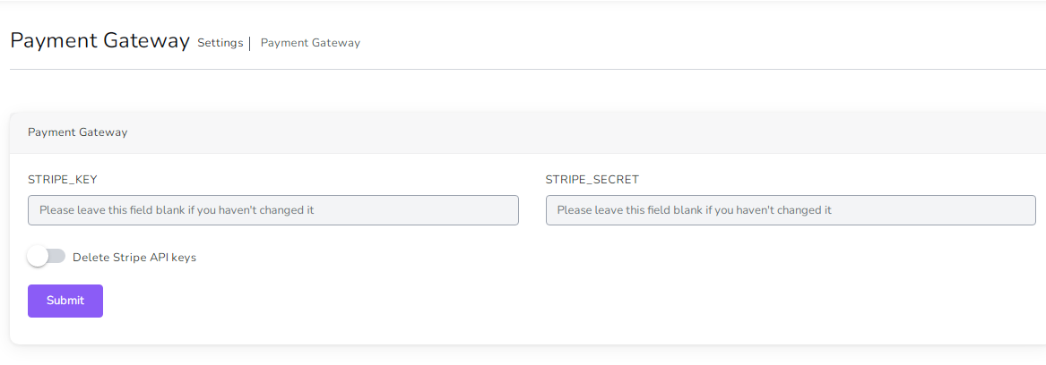 Payment settings