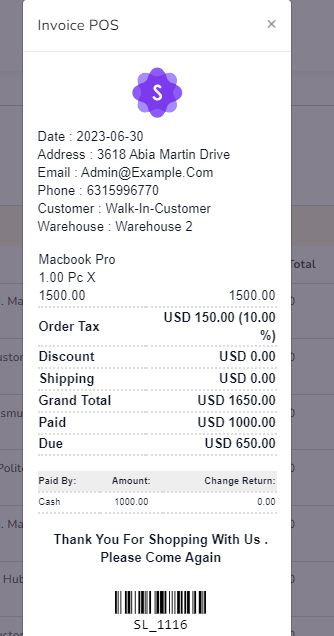 POS invoice